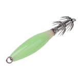 Maxbell 5 Pieces 9.5cm / 3.7inch Luminous Squid Hook Umbrella Wood Shrimp Luminated Sea Fishing Fluorescent Squid Cuttlefish Sleeve Jig Fishing Lure