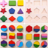 Maxbell 3 Sets Tangram Puzzles Children Educational Toys Colorful Wooden Brain Training Geometry Wooden Puzzles