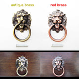 Maxbell 2xRetro Lion Head Pull Handle Door Cabinet Dresser Drawer Knob Antique Brass