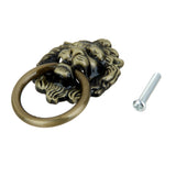 Maxbell 2xRetro Lion Head Pull Handle Door Cabinet Dresser Drawer Knob Antique Brass