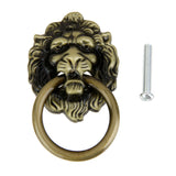 Maxbell 2xRetro Lion Head Pull Handle Door Cabinet Dresser Drawer Knob Antique Brass