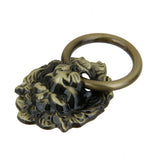 Maxbell 2xRetro Lion Head Pull Handle Door Cabinet Dresser Drawer Knob Antique Brass