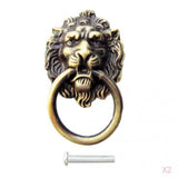 Maxbell 2xRetro Lion Head Pull Handle Door Cabinet Dresser Drawer Knob Antique Brass