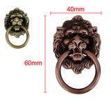 Maxbell 2xRetro Lion Head Pull Handle Door Cabinet Dresser Drawer Knob Antique Brass