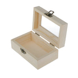 Maxbell 2 Pieces Unfinished Plain Wooden Jewellery Jewlry Box Keepsake DIY Findings