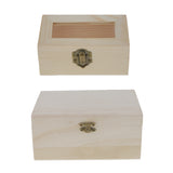 Maxbell 2 Pieces Unfinished Plain Wooden Jewellery Jewlry Box Keepsake DIY Findings