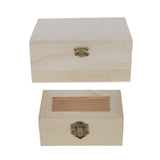 Maxbell 2 Pieces Unfinished Plain Wooden Jewellery Jewlry Box Keepsake DIY Findings