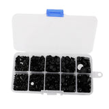 Maxbell 760 Pieces 4-10mm Round Plastic Black Flat Doll Eyes for Doll Animal Puppet DIY Making