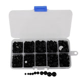 Maxbell 760 Pieces 4-10mm Round Plastic Black Flat Doll Eyes for Doll Animal Puppet DIY Making