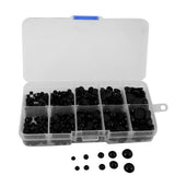 Maxbell 760 Pieces 4-10mm Round Plastic Black Flat Doll Eyes for Doll Animal Puppet DIY Making