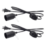 Maxbell 2-Piece EU Plug No Polarity Switch Dimming Cable Light Bulbs Modulator Lamp Dimmer Black