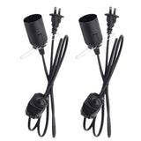 Maxbell 2-Piece EU Plug No Polarity Switch Dimming Cable Light Bulbs Modulator Lamp Dimmer Black