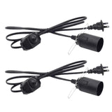 Maxbell 2-Piece EU Plug No Polarity Switch Dimming Cable Light Bulbs Modulator Lamp Dimmer Black