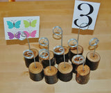 Maxbell 18pcs Wood Tree Rustic Place Card Holders Memo Note Photo Number Table Decor