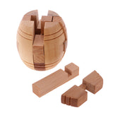 Maxbell Wooden Intelligence Toy Kong Ming Lock Barrel Puzzle 3D Brain Teaser Puzzle for Kids Children