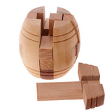 Maxbell Wooden Intelligence Toy Kong Ming Lock Barrel Puzzle 3D Brain Teaser Puzzle for Kids Children