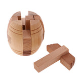 Maxbell Wooden Intelligence Toy Kong Ming Lock Barrel Puzzle 3D Brain Teaser Puzzle for Kids Children