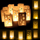 Maxbell 20 Pieces Heart Luminary Candle Lantern Bag Light Paper for Wedding Celebration