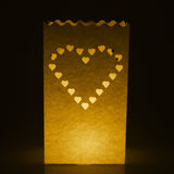 Maxbell 20 Pieces Heart Luminary Candle Lantern Bag Light Paper for Wedding Celebration