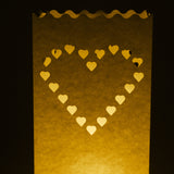 Maxbell 20 Pieces Heart Luminary Candle Lantern Bag Light Paper for Wedding Celebration