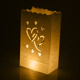 Maxbell 20 Pieces Heart Luminary Candle Lantern Bag Light Paper for Wedding Celebration