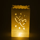 Maxbell 20 Pieces Heart Luminary Candle Lantern Bag Light Paper for Wedding Celebration