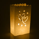 Maxbell 20 Pieces Heart Luminary Candle Lantern Bag Light Paper for Wedding Celebration