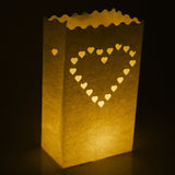 Maxbell 20 Pieces Heart Luminary Candle Lantern Bag Light Paper for Wedding Celebration