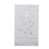 Maxbell 20 Pieces Heart Luminary Candle Lantern Bag Light Paper for Wedding Celebration