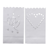 Maxbell 20 Pieces Heart Luminary Candle Lantern Bag Light Paper for Wedding Celebration