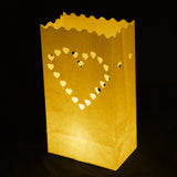 Maxbell 20 Pieces Heart Luminary Candle Lantern Bag Light Paper for Wedding Celebration