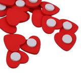 Maxbell 100 Pieces Wooden Red Heart Adhesive Stickers& 100 Pieces Wood Pegs Pins for DIY Craft