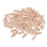 Maxbell 100 Pieces Wooden Red Heart Adhesive Stickers& 100 Pieces Wood Pegs Pins for DIY Craft