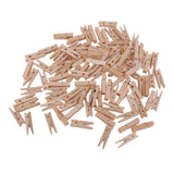 Maxbell 100 Pieces Wooden Red Heart Adhesive Stickers& 100 Pieces Wood Pegs Pins for DIY Craft