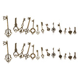 Maxbell 26 Pieces Retro Mixed Key Shape Charms Antique Bronze Alloy Pendants Findings Craft
