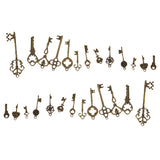 Maxbell 26 Pieces Retro Mixed Key Shape Charms Antique Bronze Alloy Pendants Findings Craft