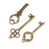 Maxbell 26 Pieces Retro Mixed Key Shape Charms Antique Bronze Alloy Pendants Findings Craft
