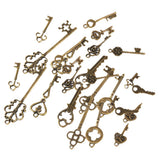 Maxbell 26 Pieces Retro Mixed Key Shape Charms Antique Bronze Alloy Pendants Findings Craft