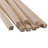 Maxbell 20 Pieces 20cm Square Wood Stick Pieces Wooden Dowel for Making Trunk Pole Hobby Craft 10mm