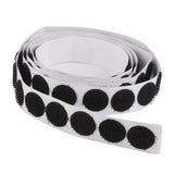 Maxbell 140 Pairs Self Adhesive Hook Loop Fastener Tape Stick on Coins Dots Black White 16mm