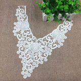 Maxbell 2 Pieces White Fabric Flower Lace Collar Sewing Applique DIY Detachable Necklace