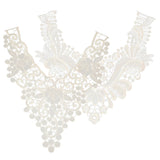 Maxbell 2 Pieces White Fabric Flower Lace Collar Sewing Applique DIY Detachable Necklace