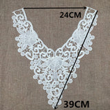 Maxbell 2 Pieces White Fabric Flower Lace Collar Sewing Applique DIY Detachable Necklace