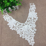 Maxbell 2 Pieces White Fabric Flower Lace Collar Sewing Applique DIY Detachable Necklace