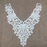 Maxbell 2 Pieces White Fabric Flower Lace Collar Sewing Applique DIY Detachable Necklace