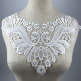 Maxbell 2 Pieces White Fabric Flower Lace Collar Sewing Applique DIY Detachable Necklace