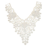 Maxbell 2 Pieces White Fabric Flower Lace Collar Sewing Applique DIY Detachable Necklace