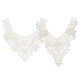 Maxbell 2 Pieces White Fabric Flower Lace Collar Sewing Applique DIY Detachable Necklace