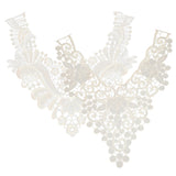 Maxbell 2 Pieces White Fabric Flower Lace Collar Sewing Applique DIY Detachable Necklace