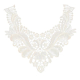 Maxbell 2 Pieces White Fabric Flower Lace Collar Sewing Applique DIY Detachable Necklace